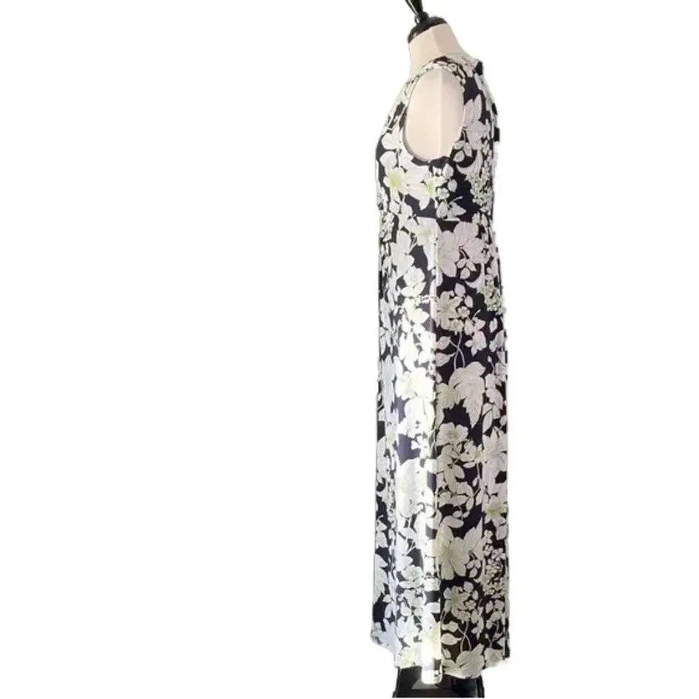 Brooks Brothers Black and White Floral Maxi Dress